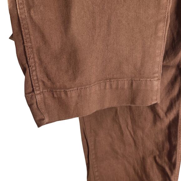 QUINCE Rust Organic Stretch Cotton Twill Wide Leg Cropped Pants size 30 - Picture 6 of 9